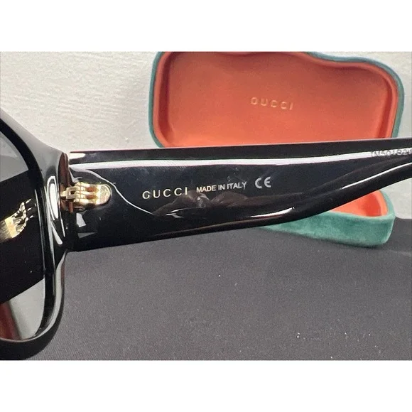 Gucci Acetate Square Frame Sunglasses GG0142SA-001 Black - Picture 15 of 16